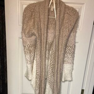 Chico's Cream and Tan Cardigan with Luxurious Knit